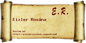 Eizler Roxána névjegykártya